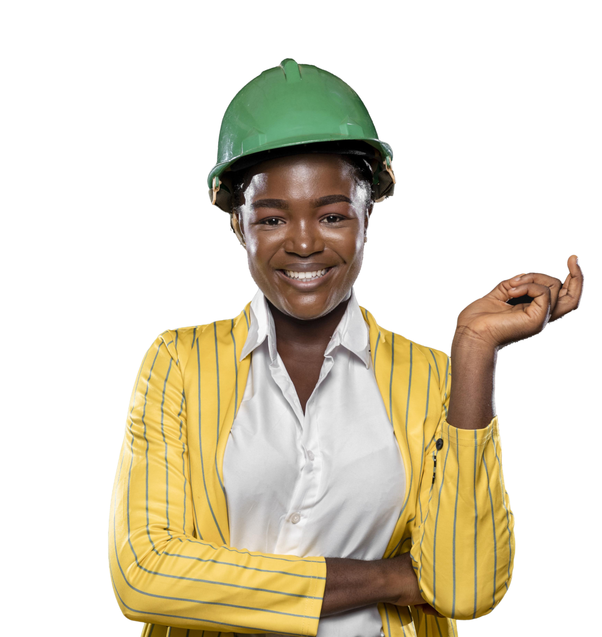 Ingénieure SCAM EL ELYON en casque de chantier